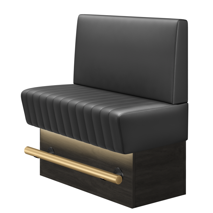MATILDA | Gastro Hochbank | B:H 100 x 126 cm | Schwarz | Glatt/ Eckig | Leder | LED