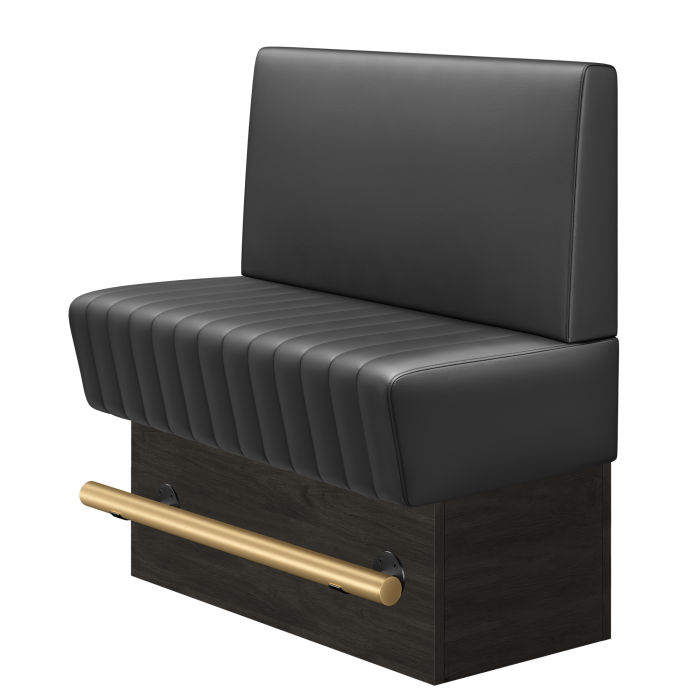 MATILDA | Gastro Hochbank | B:H 100 x 136 cm | Schwarz | Glatt/ Eckig | Leder