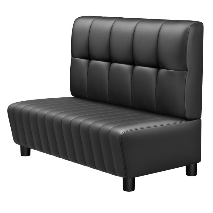 MATILDA | Gastro Lounge Bank | B:H 100 x 94 cm | Schwarz | Button | Leder