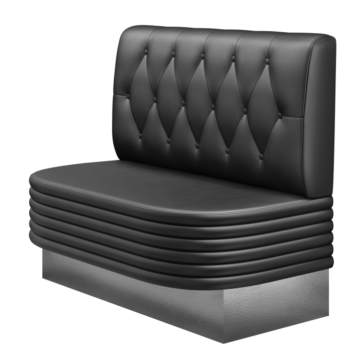 MATTHIAS | Gastrobank | B:H 100 x 103 cm | Schwarz | Chesterfield Raute | Leder