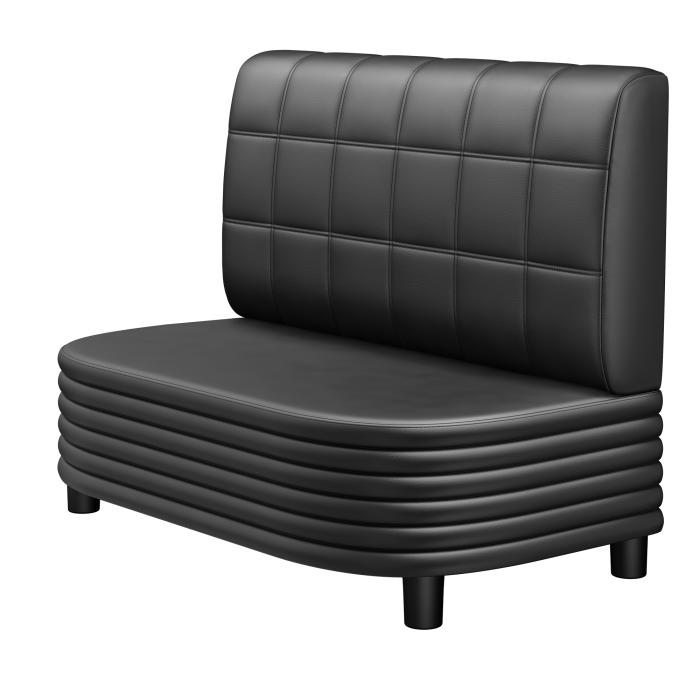 MATTHIAS | Gastro Lounge Bank | B:H 100 x 94 cm | Schwarz | Blocks | Leder