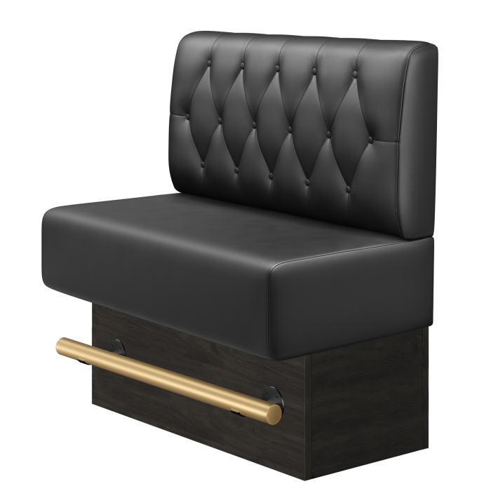 MELISSA | Gastro Hochbank | B:H 100 x 126 cm | Schwarz | Chesterfield Raute | Leder