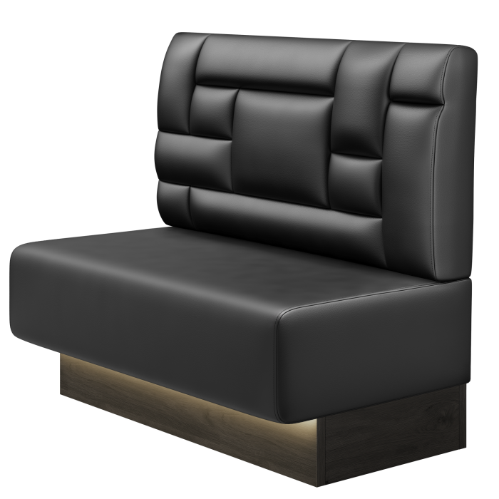 MELISSA | Gastrobank | B:H 100 x 103 cm | Schwarz | Tetris Design | Leder | LED