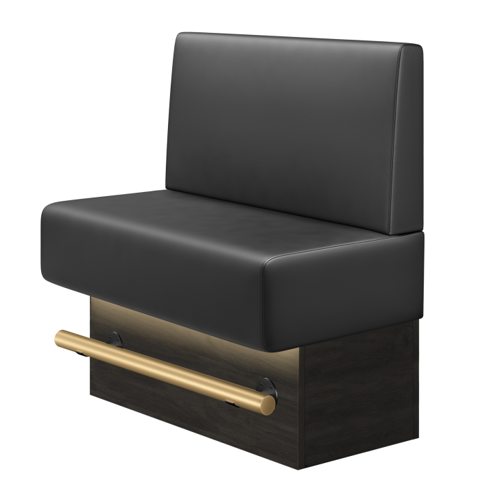 MELISSA | Gastro Hochbank | B:H 100 x 126 cm | Schwarz | Glatt/ Eckig | Leder | LED