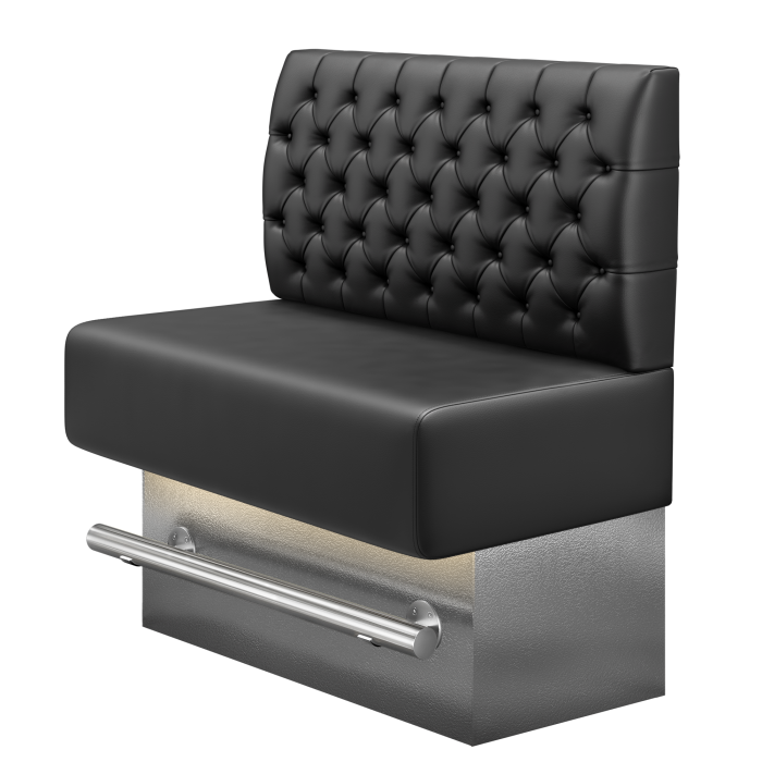 MELISSA | Gastro Hochbank | B:H 100 x 126 cm | Schwarz | Chesterfield | Leder | LED