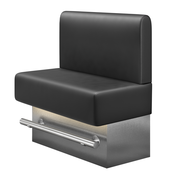 MELISSA | Gastro Hochbank | B:H 100 x 126 cm | Schwarz | Glatt/ Rund | Leder | LED
