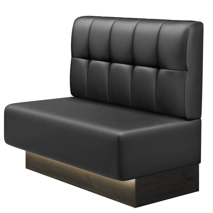 MELISSA | Gastrobank | B:H 100 x 103 cm | Schwarz | Button | Leder | LED