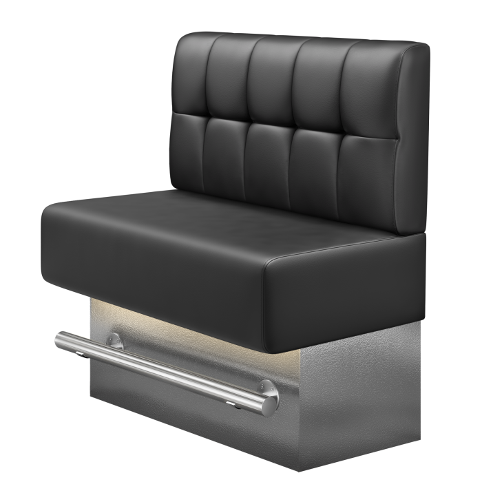 MELISSA | Gastro Hochbank | B:H 100 x 126 cm | Schwarz | Button | Leder | LED
