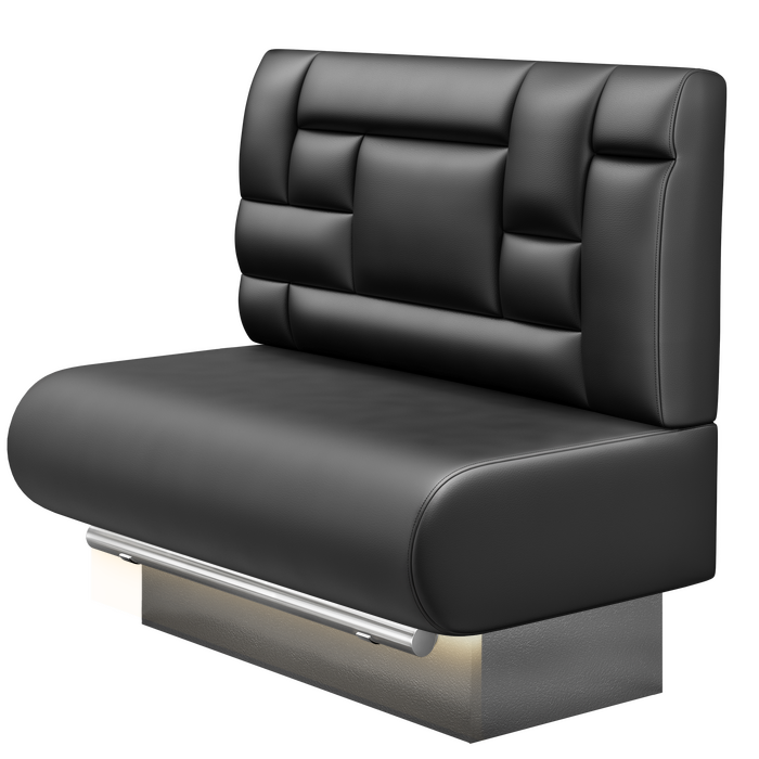 NINVA | Gastro Hochbank | B:H 100 x 136 cm | Schwarz | Tetris Design | Leder | LED
