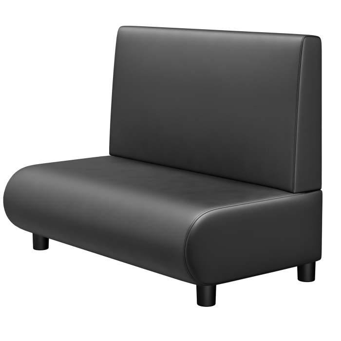 NINVA | Gastro Lounge Bank | B:H 100 x 94 cm | Schwarz | Glatt | Leder