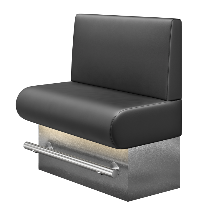 NINVA | Gastro Hochbank | B:H 100 x 126 cm | Schwarz | Glatt | Leder | LED