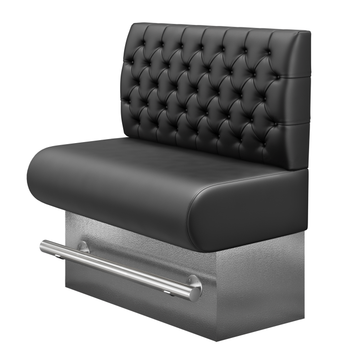 NINVA | Gastro Hochbank | B:H 100 x 136 cm | Schwarz | Chesterfield | Leder