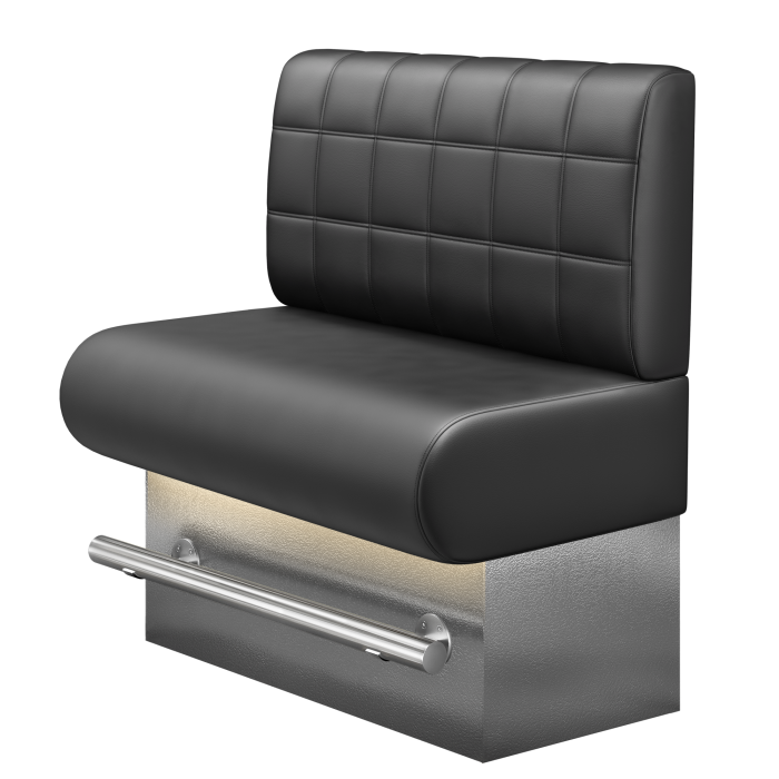 NINVA | Gastro Hochbank | B:H 100 x 136 cm | Schwarz | Blocks | Leder | LED