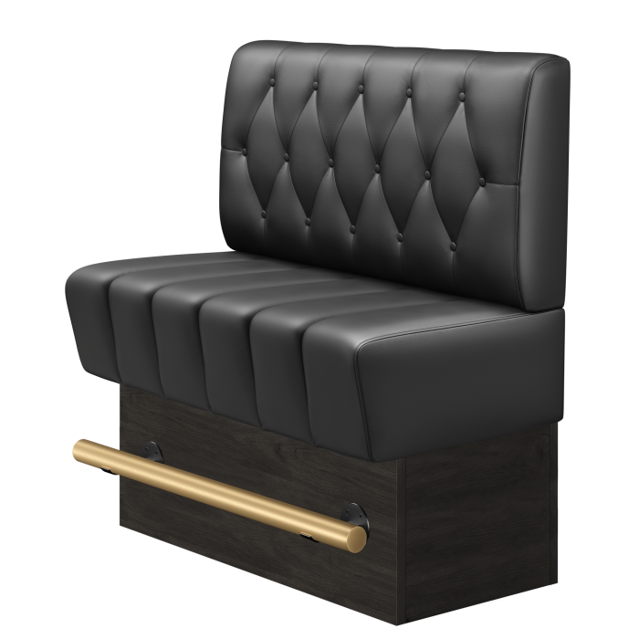 TANJA | Gastro Hochbank | B:H 100 x 136 cm | Schwarz | Chesterfield Raute | Leder