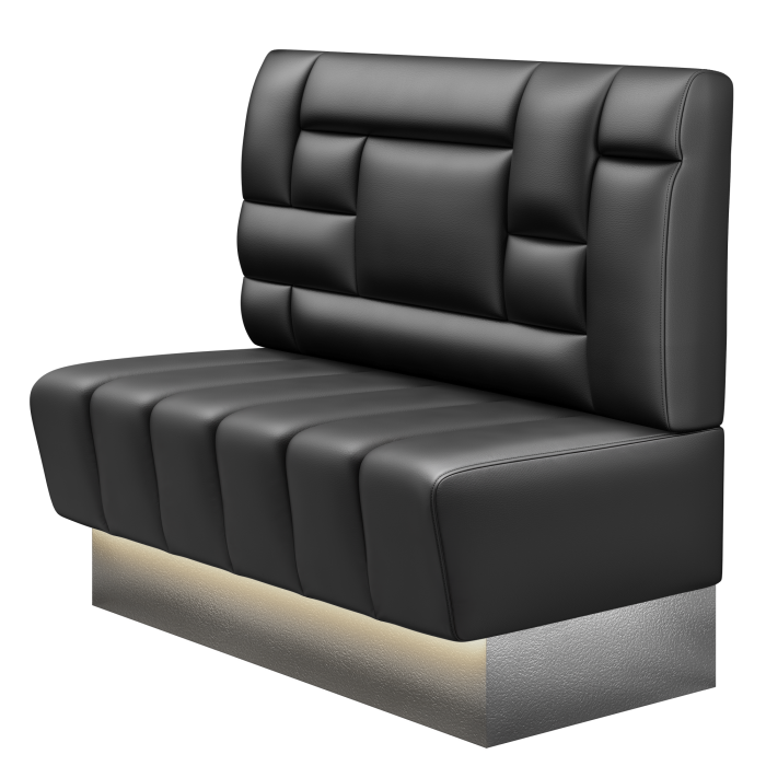 TANJA | Gastrobank | B:H 100 x 103 cm | Schwarz | Tetris Design | Leder | LED