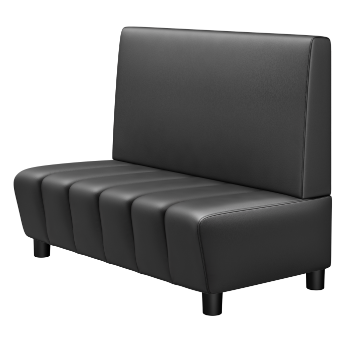 TANJA | Gastro Lounge Bank | B:H 100 x 94 cm | Schwarz | Glatt | Leder
