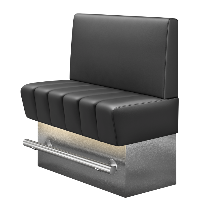 TANJA | Gastro Hochbank | B:H 100 x 126 cm | Schwarz | Glatt | Leder | LED