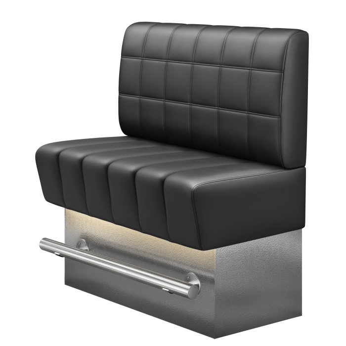 TANJA | Gastro Hochbank | B:H 100 x 136 cm | Schwarz | Blocks | Leder | LED