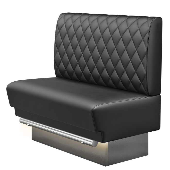 TATJANA | Gastro Hochbank | B:H 100 x 126 cm | Schwarz | Raute | Leder | LED