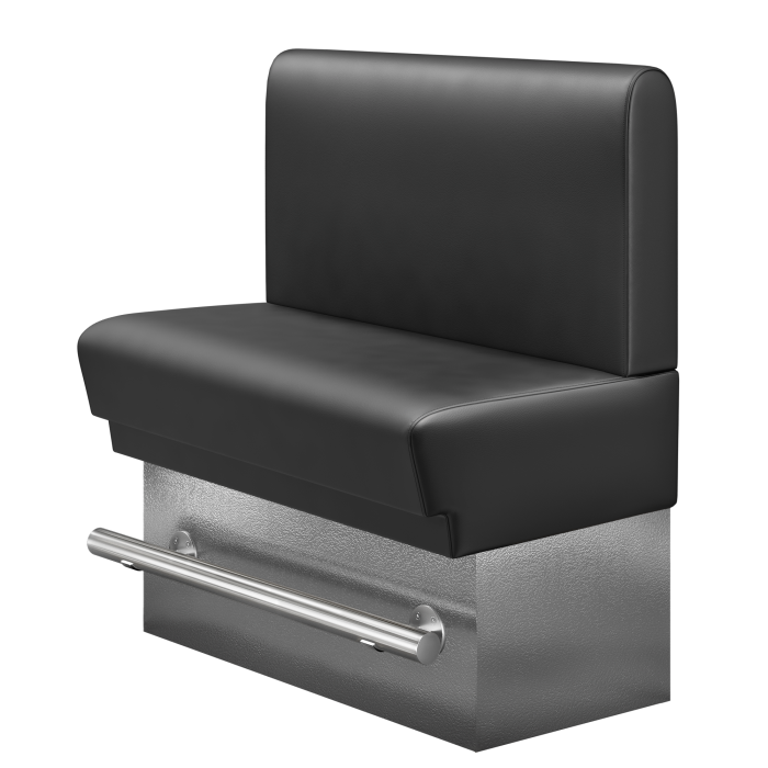 TATJANA | Gastro Hochbank | B:H 100 x 126 cm | Schwarz | Glatt/ Rund | Leder