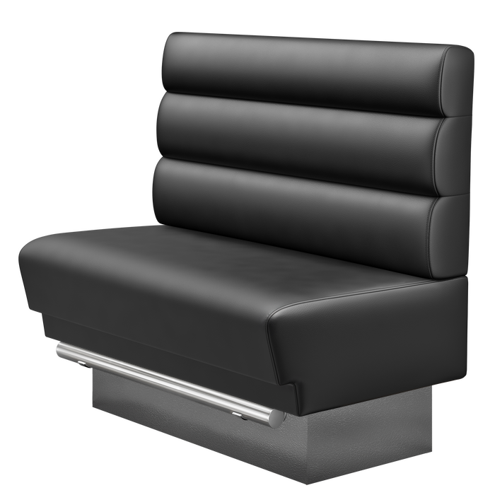 TATJANA | Gastro Hochbank | B:H 100 x 126 cm | Schwarz | Horizontal Gestreift Rund | Leder