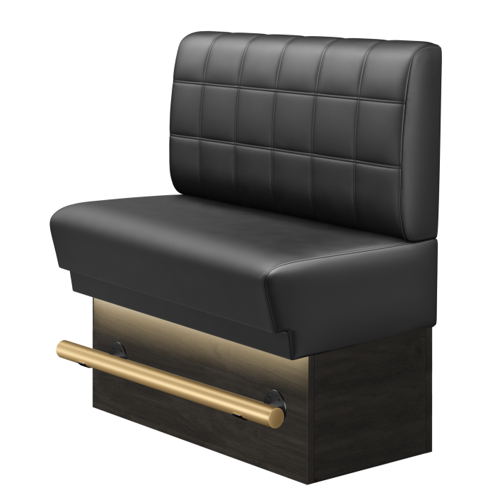 TATJANA | Gastro High Bench | W: 100 x 126 cm | Black | Blocks | Leather | LED
