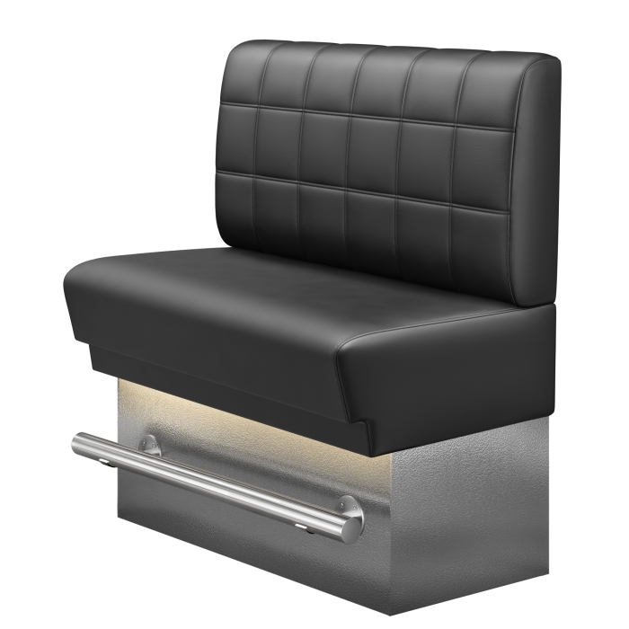 TATJANA | Gastro Hochbank | B:H 100 x 126 cm | Schwarz | Blocks | Leder | LED