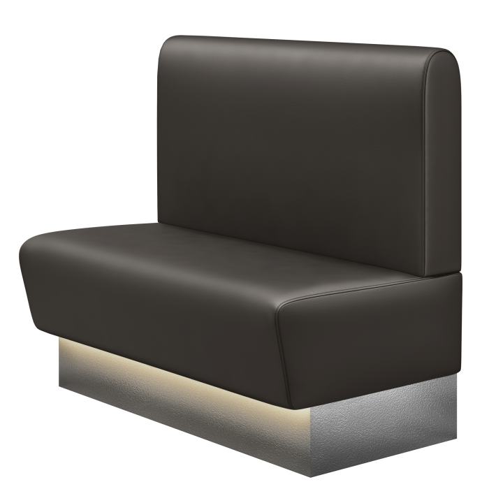 DENVER | Gastrobank | B:H 100 x 103 cm | Braun | Glatt/ Rund | Leder | LED
