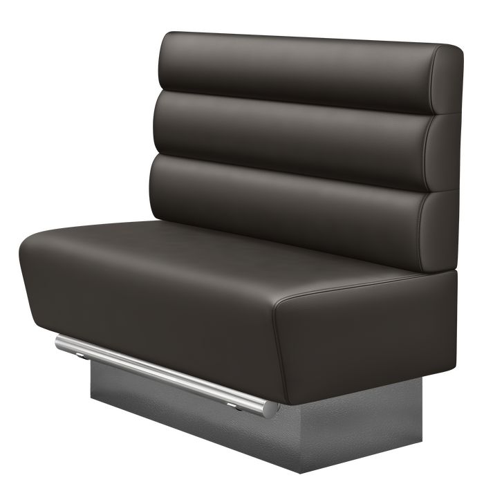 DENVER | Gastro Hochbank | B:H 100 x 136 cm | Braun | Horizontal Gestreift Rund | Leder