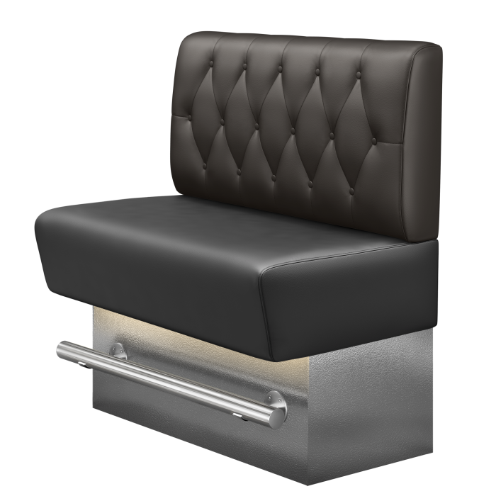 DENVER BIG | Gastro Hochbank | B:H 100 x 126 cm | Braun | Chesterfield Raute | Leder | LED