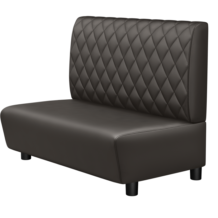 DENVER BIG | Gastro Lounge Bank | B:H 100 x 94 cm | Braun | Raute | Leder