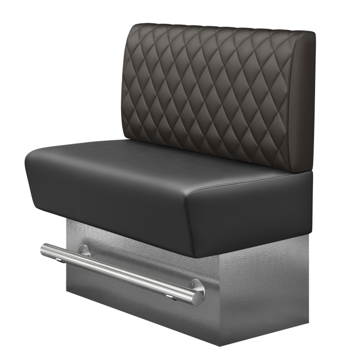 DENVER BIG | Gastro Hochbank | B:H 100 x 136 cm | Braun | Raute | Leder