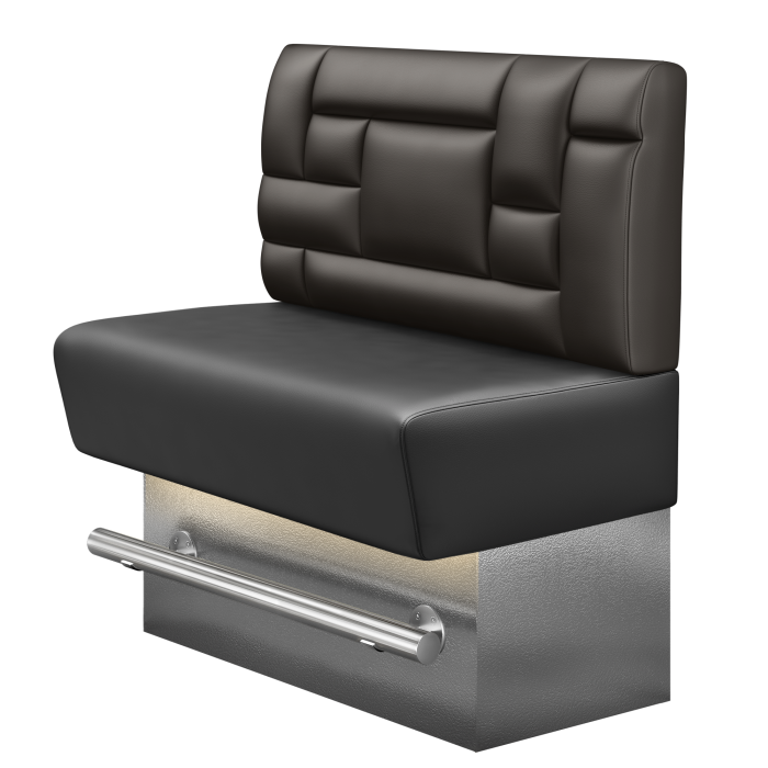 DENVER BIG | Gastro Hochbank | B:H 100 x 126 cm | Braun | Tetris Design | Leder | LED