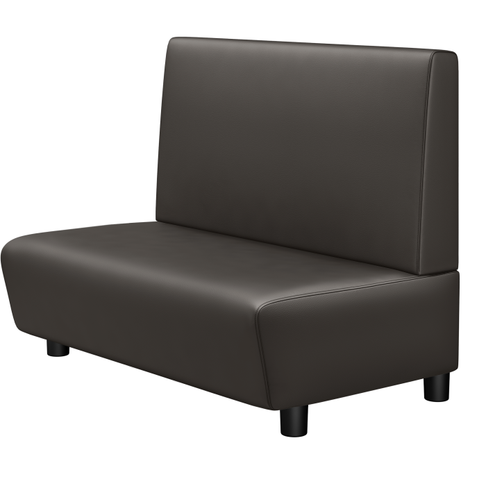 DENVER BIG | Gastro Lounge Bank | B:H 100 x 94 cm | Braun | Glatt | Leder