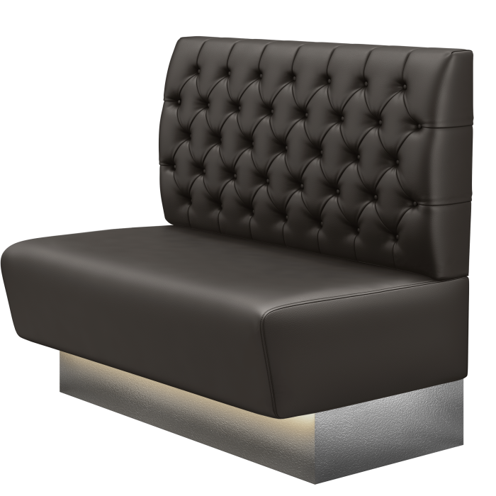 DENVER BIG | Gastrobank | B:H 100 x 103 cm | Braun | Chesterfield | Leder | LED