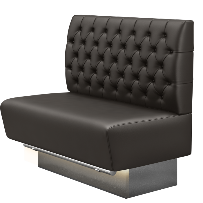 DENVER BIG | Gastro Hochbank | B:H 100 x 136 cm | Braun | Chesterfield | Leder | LED