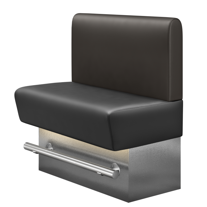 DENVER BIG | Gastro Hochbank | B:H 100 x 126 cm | Braun | Glatt/ Rund | Leder | LED