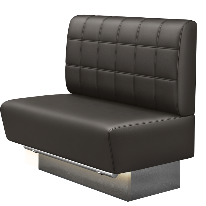 DENVER BIG | Gastro Hochbank | B:H 100 x 126 cm | Braun | Blocks | Leder | LED