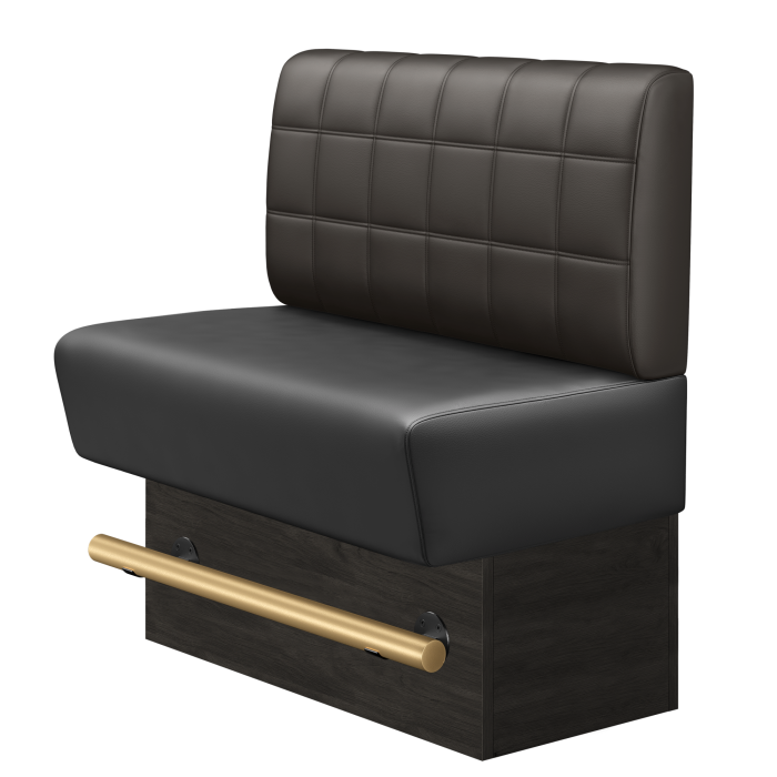 DENVER BIG | Gastro High Bench | H: 100 x 136 cm | Brown | Blocks | Leather