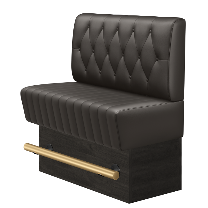 MATILDA | Gastro Hochbank | B:H 100 x 126 cm | Braun | Chesterfield Raute | Leder