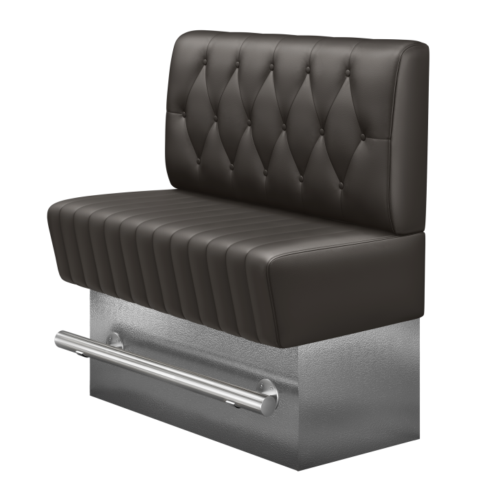 MATILDA | Gastro Hochbank | B:H 100 x 136 cm | Braun | Chesterfield Raute | Leder