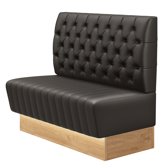 MATILDA | Gastrobank | B:H 100 x 103 cm | Braun | Chesterfield | Leder | LED