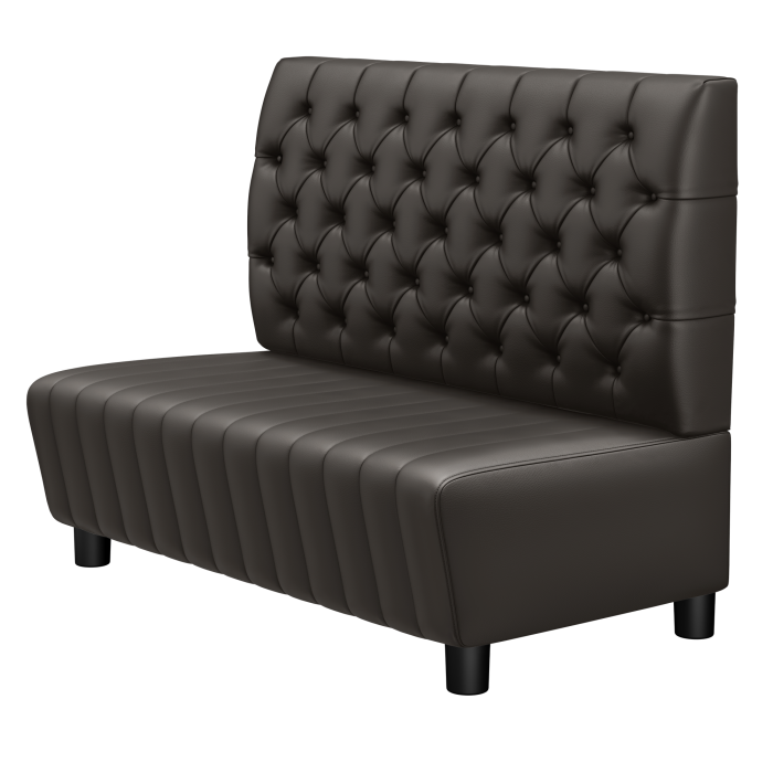 MATILDA | Gastro Lounge Bank | B:H 100 x 94 cm | Braun | Chesterfield | Leder