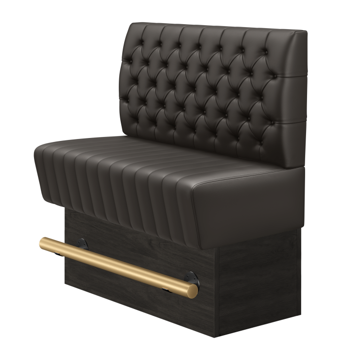 MATILDA | Gastro Hochbank | B:H 100 x 126 cm | Braun | Chesterfield | Leder