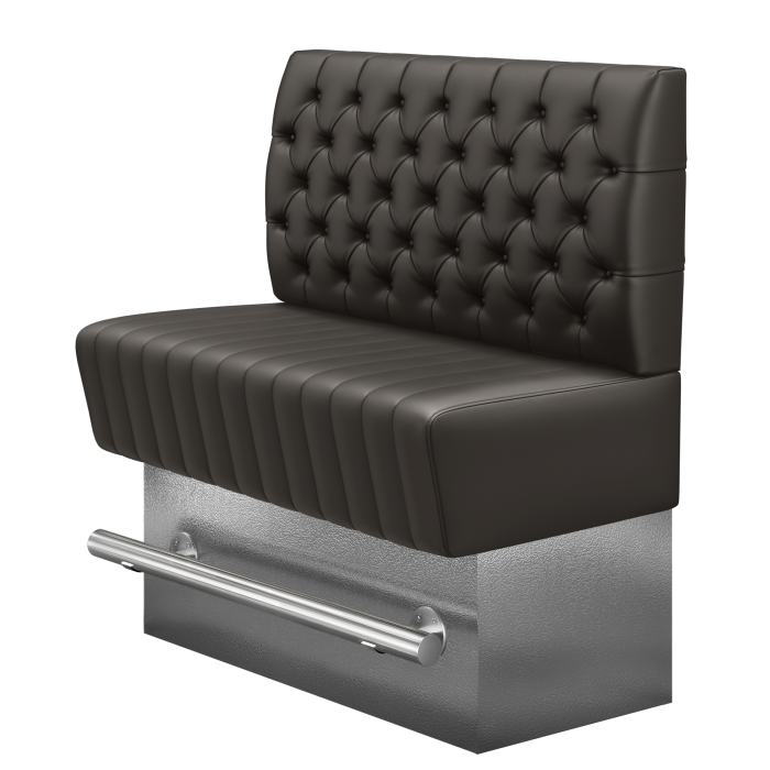 MATILDA | Gastro Hochbank | B:H 100 x 126 cm | Braun | Chesterfield | Leder