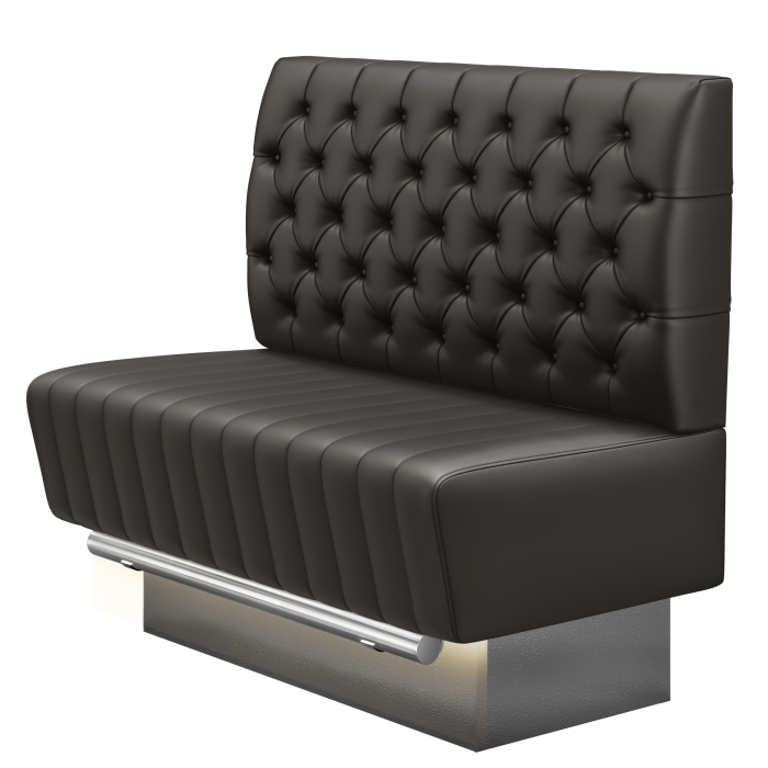 MATILDA | Gastro Hochbank | B:H 100 x 126 cm | Braun | Chesterfield | Leder | LED