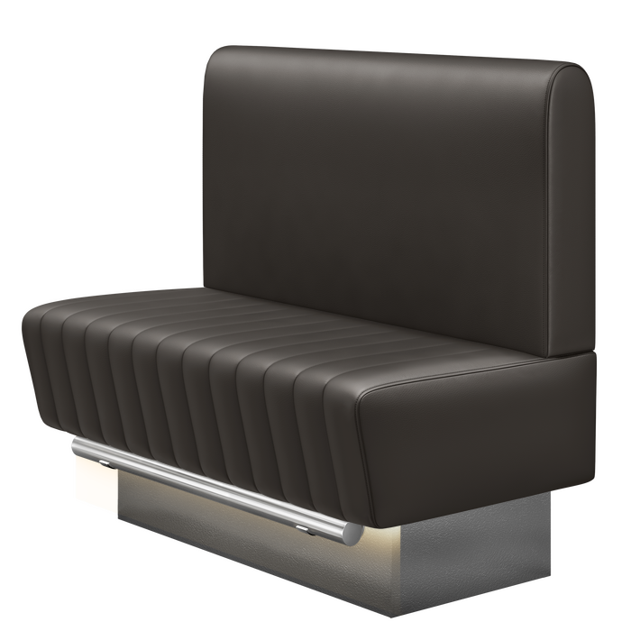 MATILDA | Gastro Hochbank | B:H 100 x 126 cm | Braun | Glatt/ Rund | Leder | LED