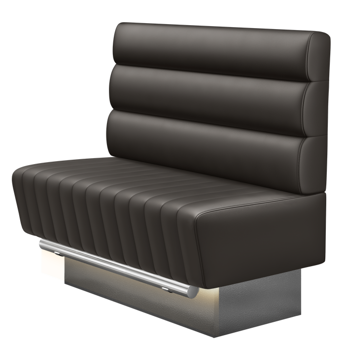 MATILDA | Gastro Hochbank | B:H 100 x 126 cm | Braun | Horizontal Gestreift Rund | Leder | LED