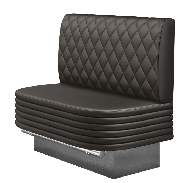 MATTHIAS | Gastro Hochbank | B:H 100 x 136 cm | Braun | Raute | Leder