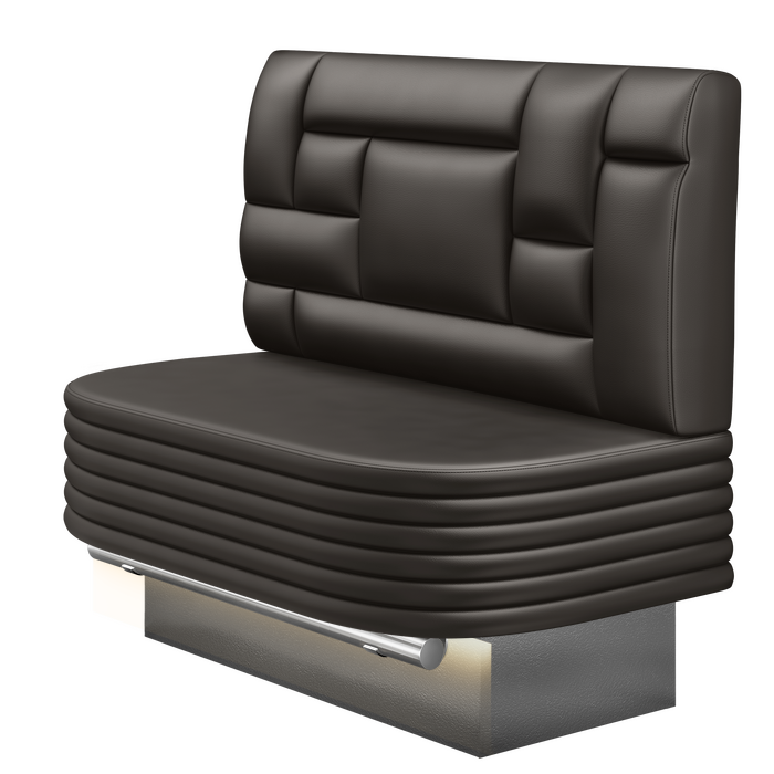 MATTHIAS | Gastro Hochbank | B:H 100 x 126 cm | Braun | Tetris Design | Leder | LED